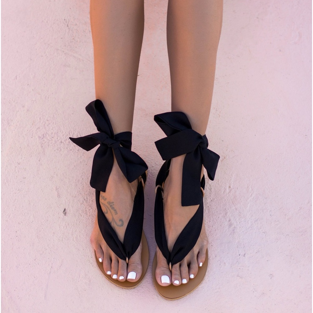 Free People Black Gladiator Sandal, size 9-9.5